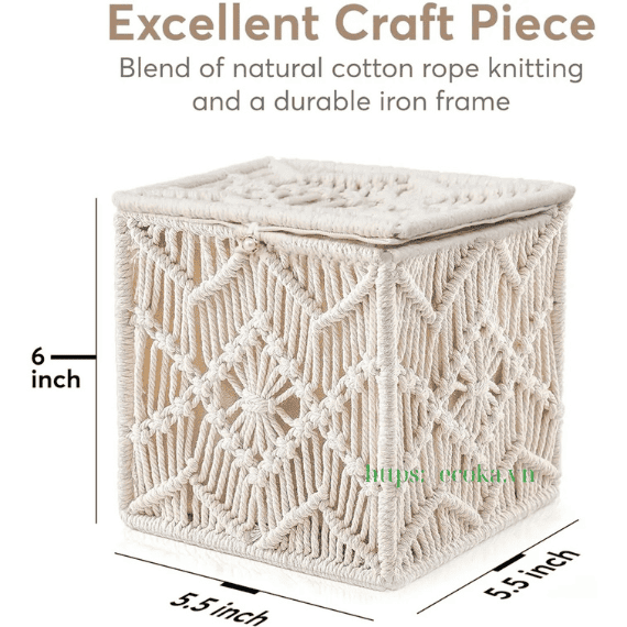 Hình ảnh sản phẩm Hộp đựng khăn giấy macrame